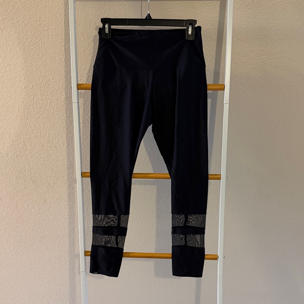 Black Leggings with Mesh Detail